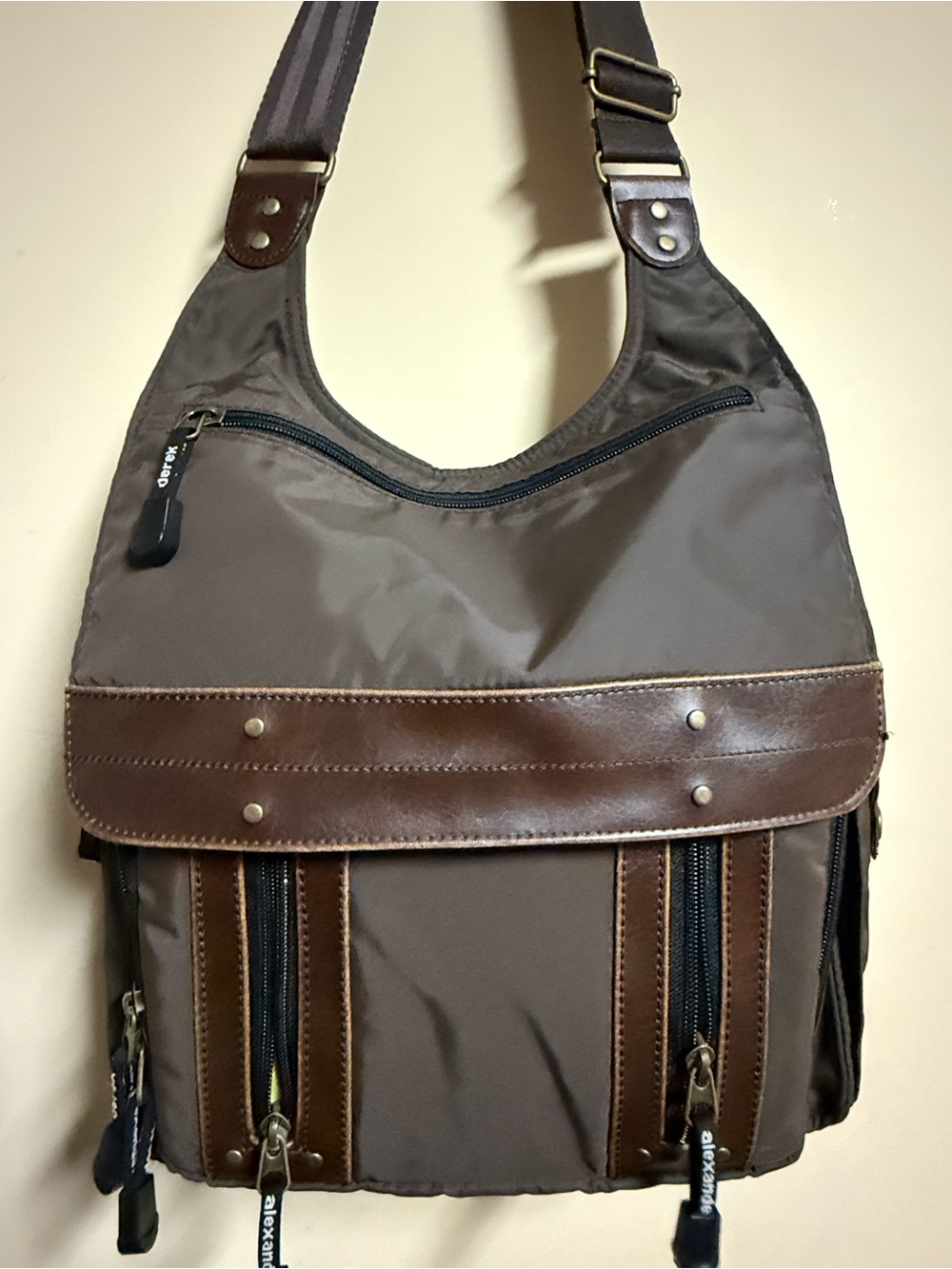 Derek Alexander Multi Pocket Crossbody Travel Bag